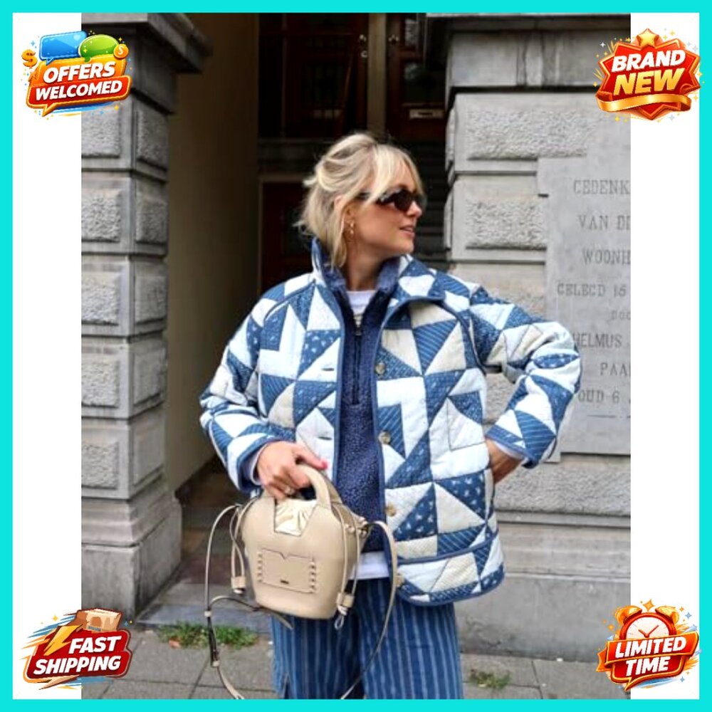 Quilted Puffer Jacket Lightweight Patchwork Overs… - image 5